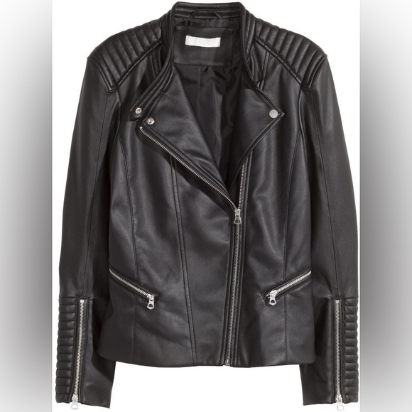 H&M Jackets & Blazers - H&M vegan leather moto jacket, size 4